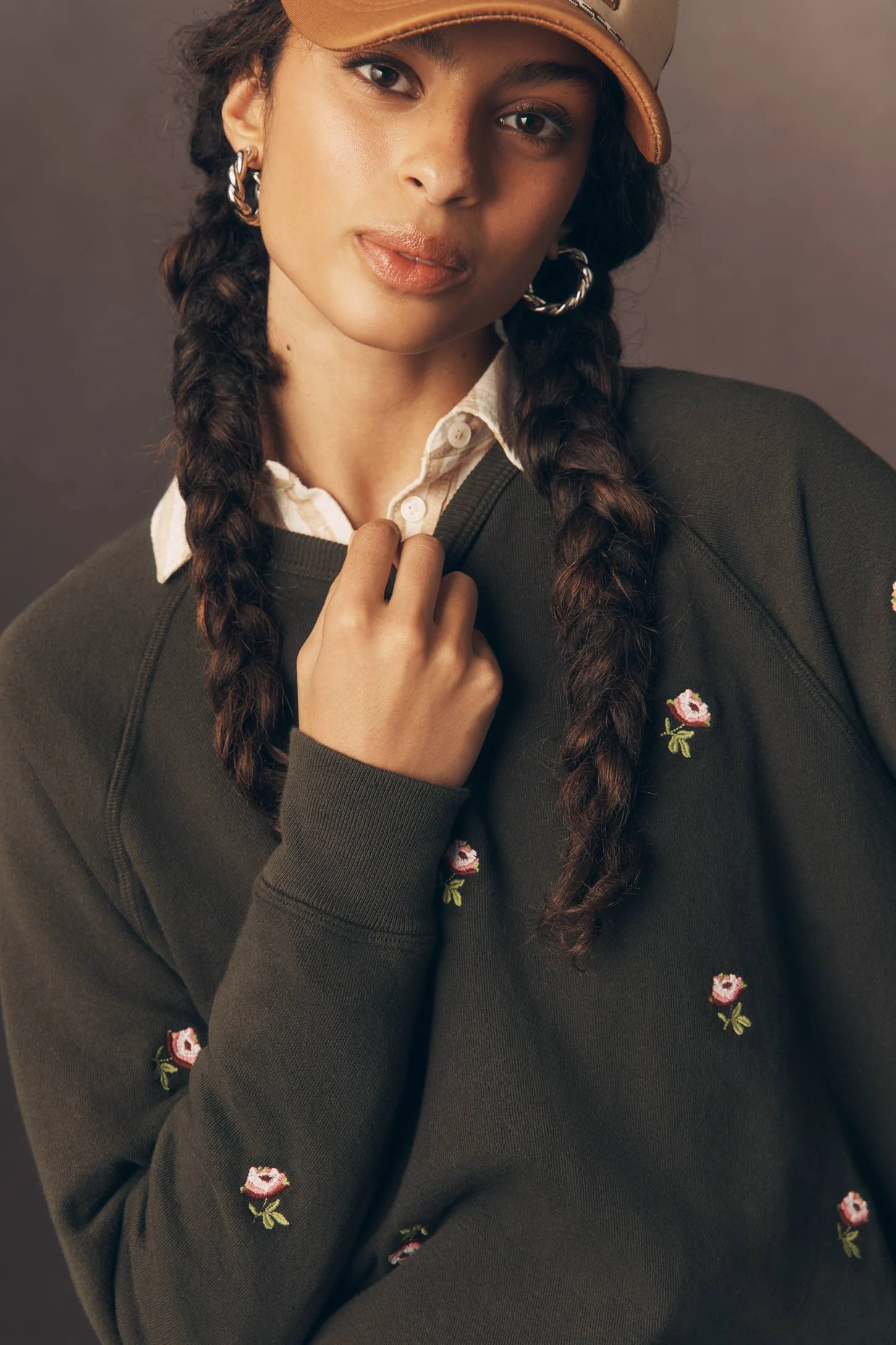 THE GREAT, THE EMBROIDERED COLLEGE SWEATSHIRT
