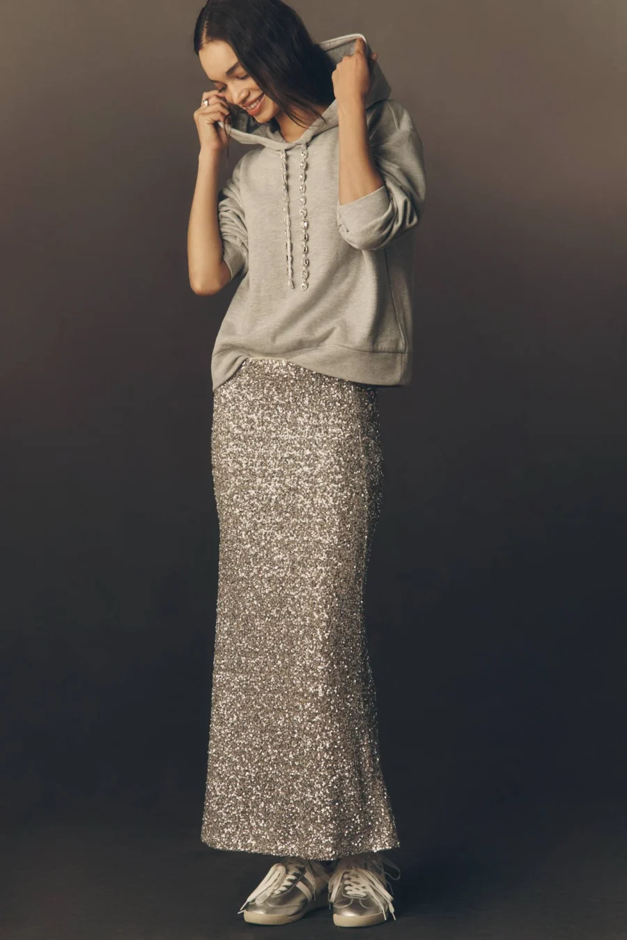 BY SOHO RHINESTONE HOODIE SWEATSHIRT