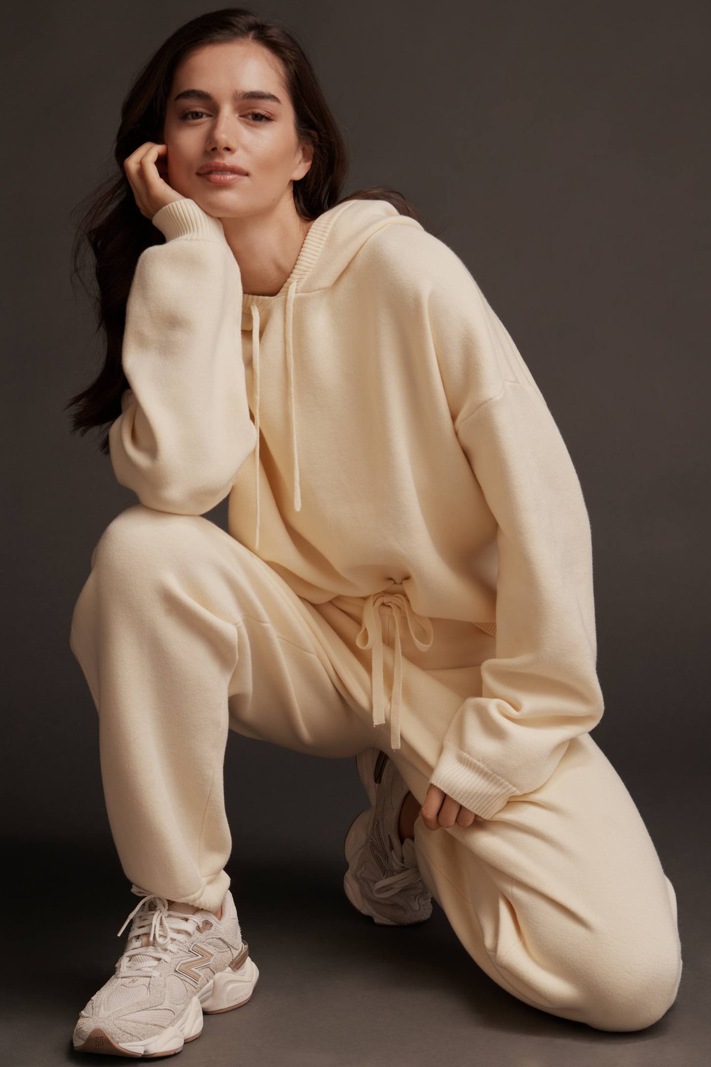 DAILY PRACTICE KNIT HOODIE SWEATSHIRT MATCHING 2 PIECE SET
