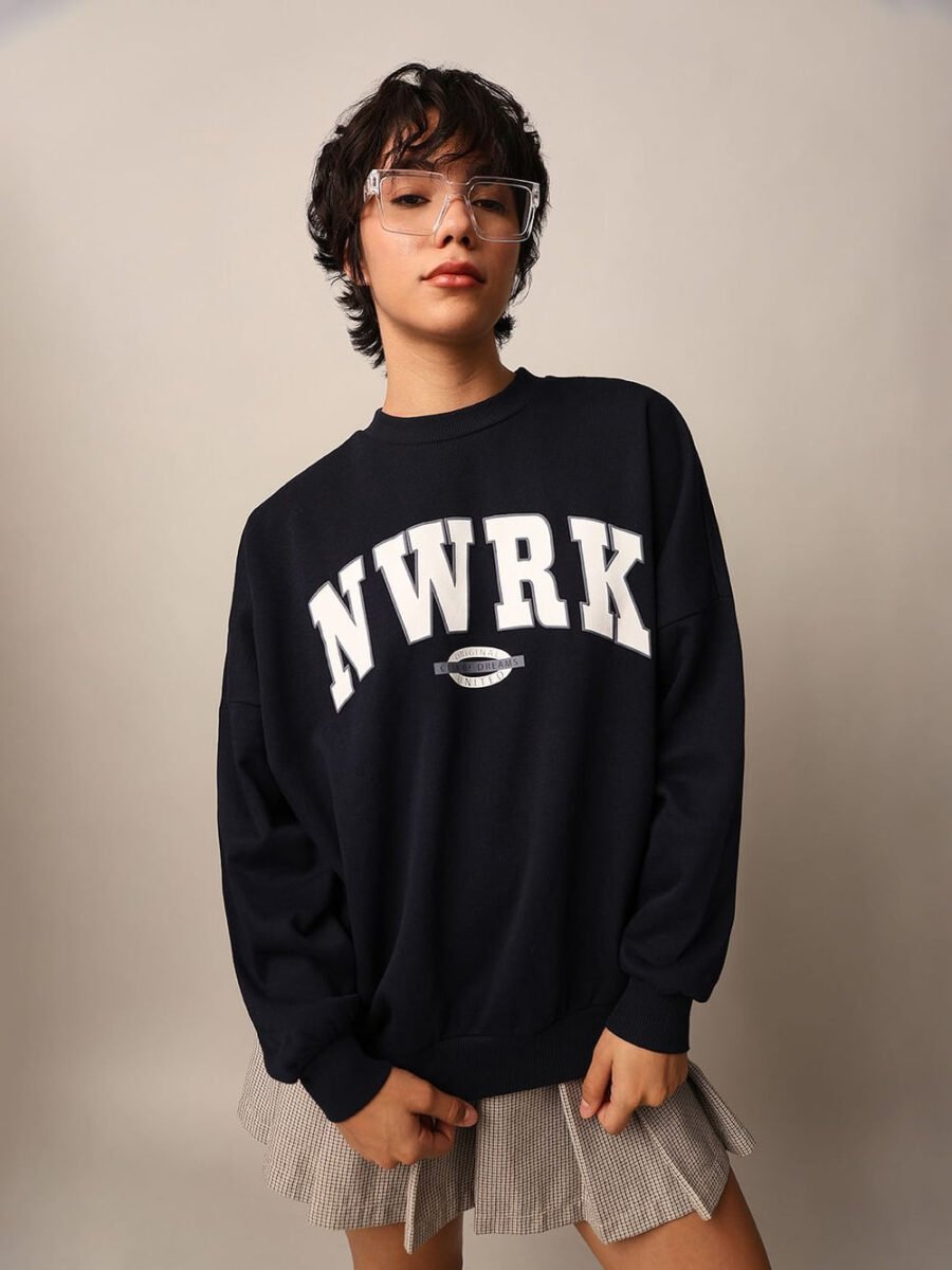 NAVY BLUE OVERSIZED SWEATSHIRT