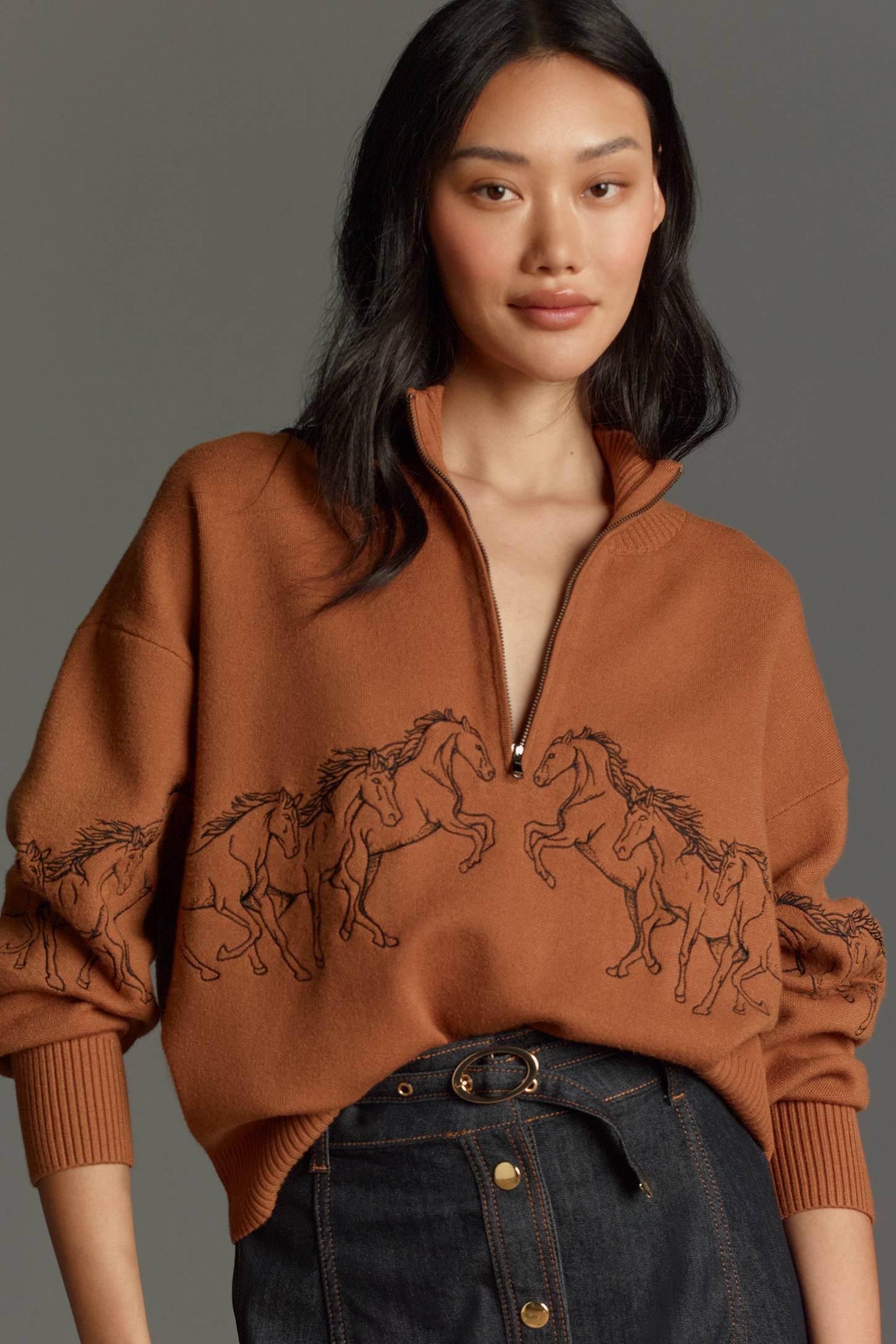 THE MONTANA MOCK-NECK HAIF-ZIP SWEATER BY SOHO BOUTIQUE