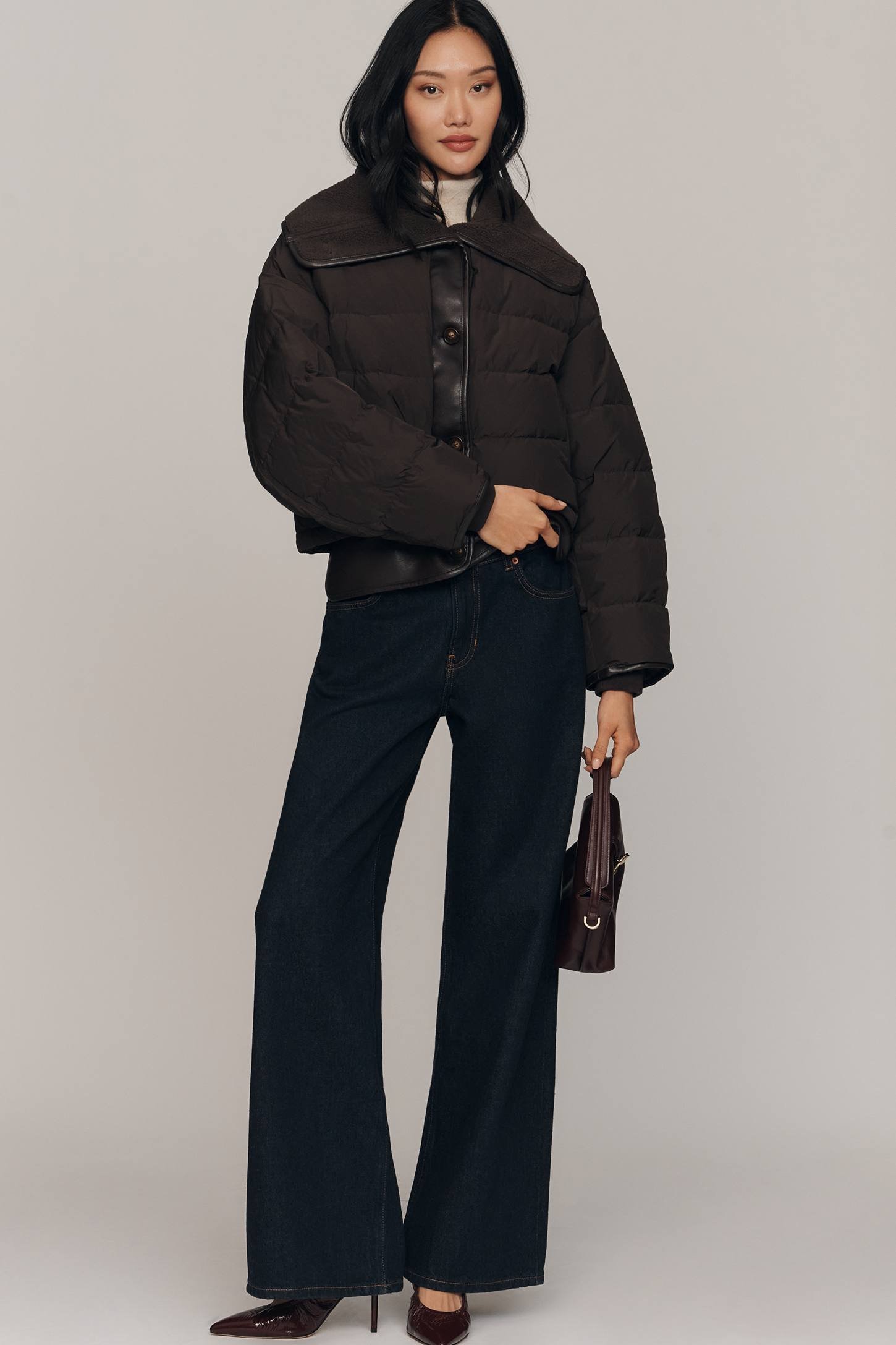 SOHO & JAKE MIXED MEDIA PUFFER JACKET