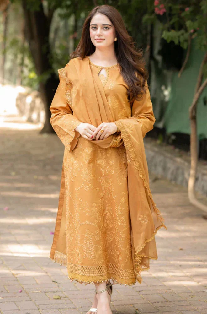 BAREEZE 3PC LAWN EMBROIDERED SUIT