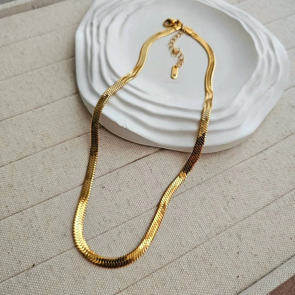 18Kt G.P Herringbone Necklace