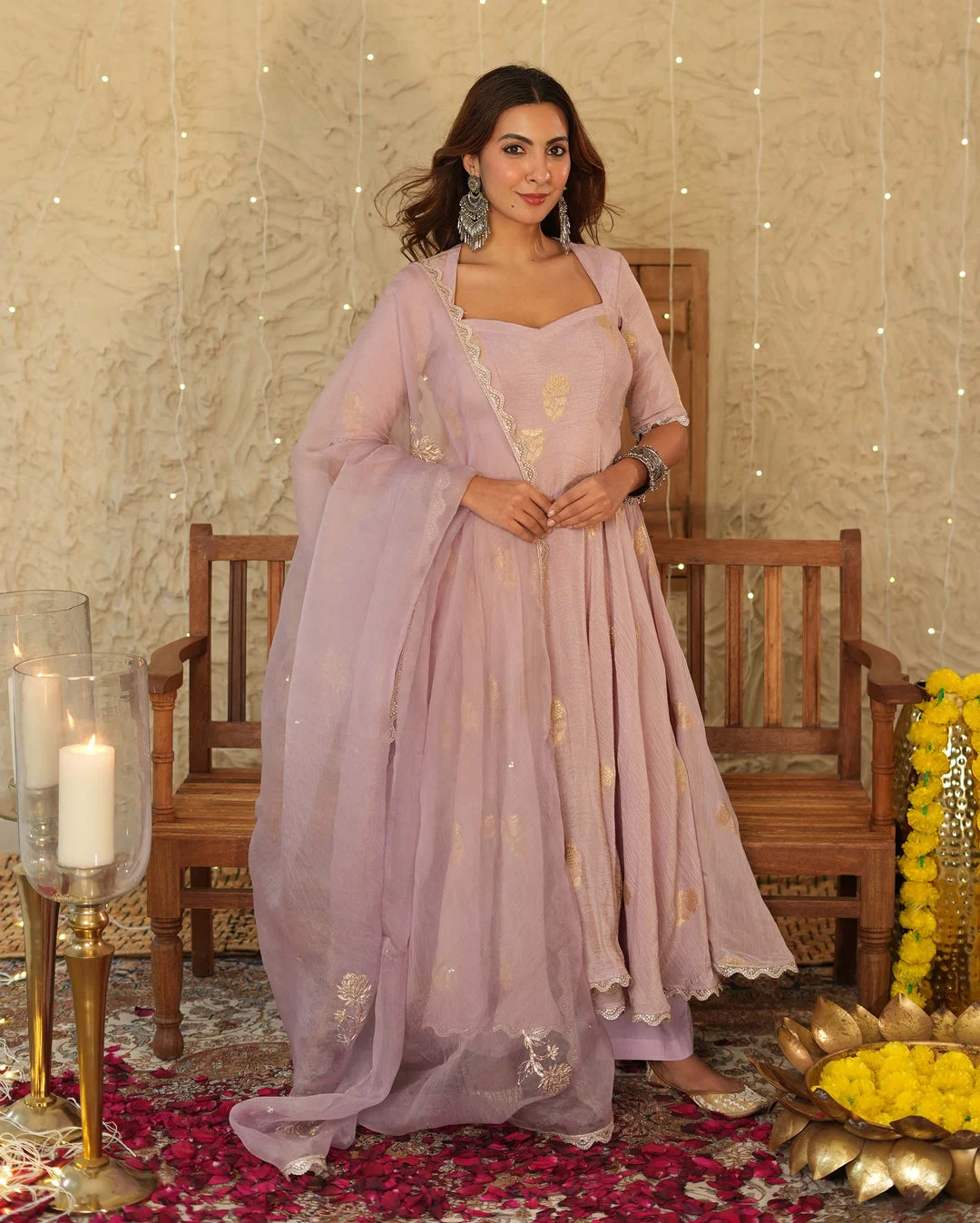 AARATI LAVENDER JACQUARD SUIT SET