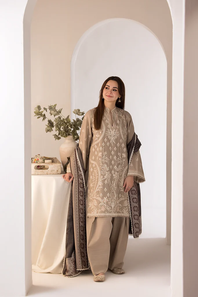 Sobia Nazir Embroidered Khaddar 3Pc Suit 