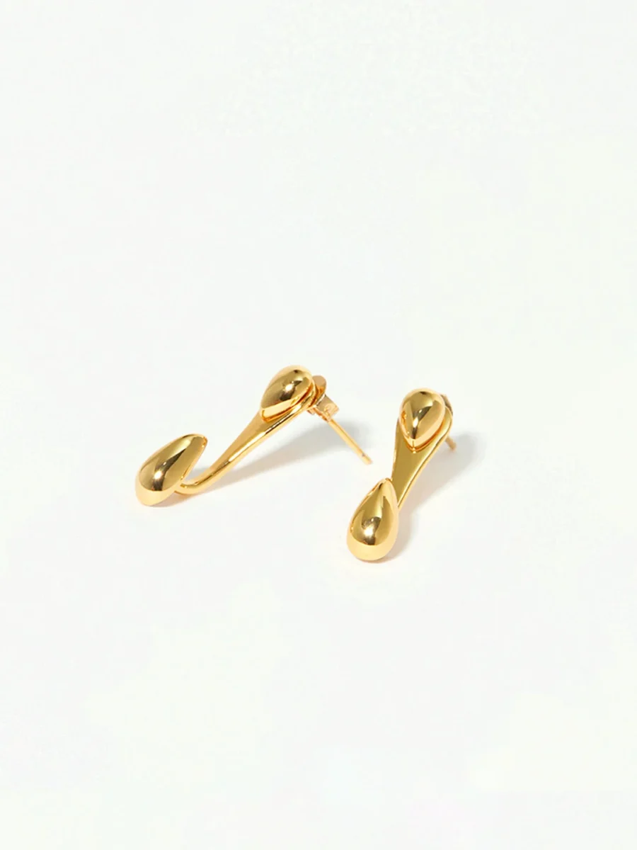 Double Water Drop Stud Earrings