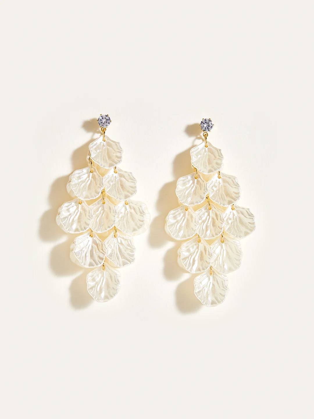 Shell Petal Tassel Earrings