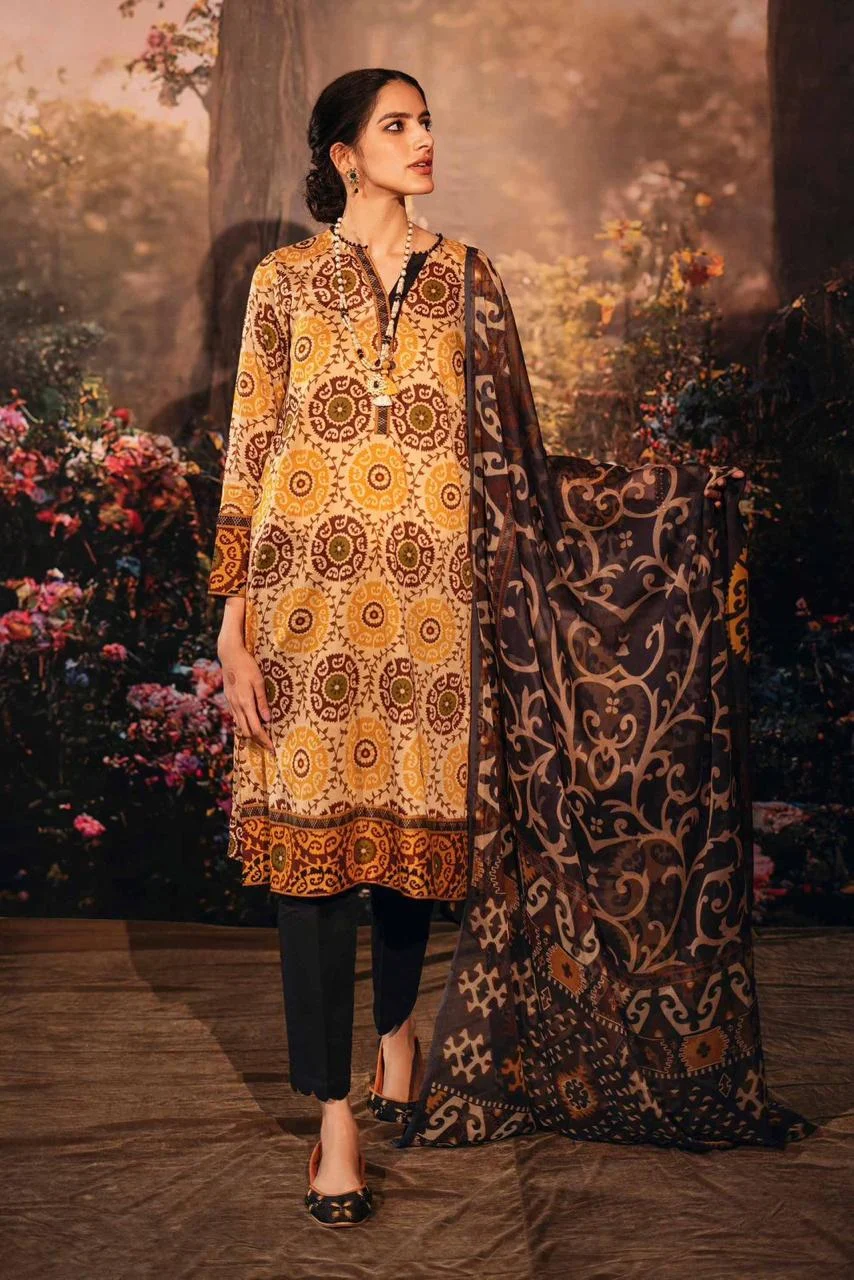 NISHAT 3PC Lawn Printed With Digital Printed Voile Dupatta
