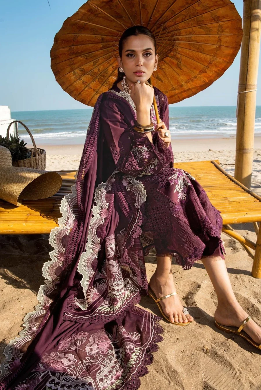 Saira Shakira Luxury Lawn Embroidered 3 Piece stitched - DAHLIA-B