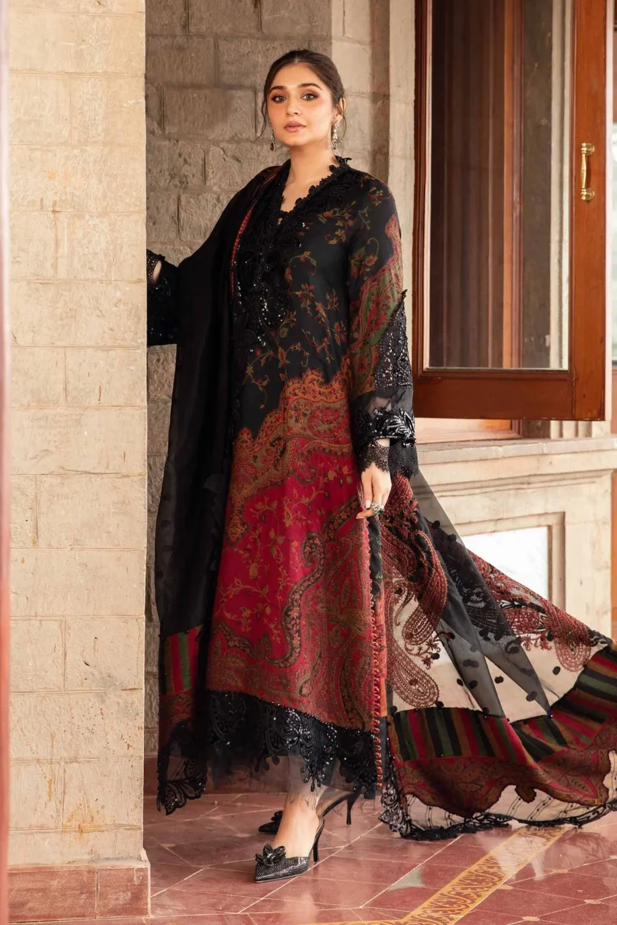 Maria.B Luxury Lawn Embroidered stitched 3 Pc Suit DL-1204